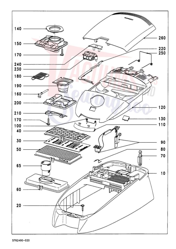 Miele S846 exploded schematic diagram (page 2)