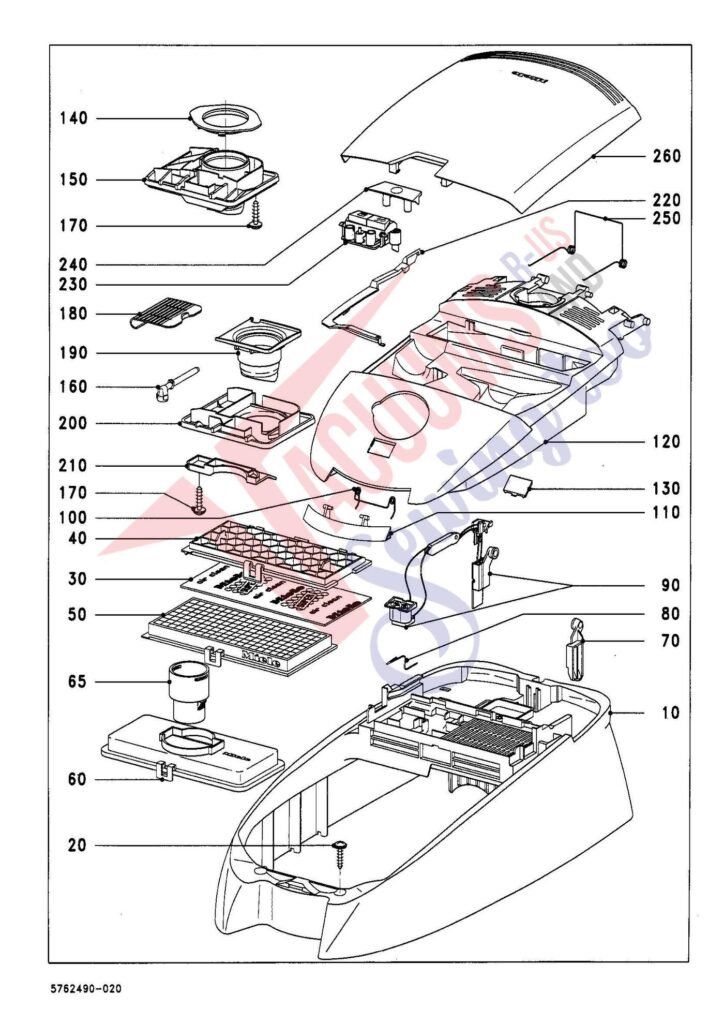 Miele S848 exploded schematic diagram (page 2)