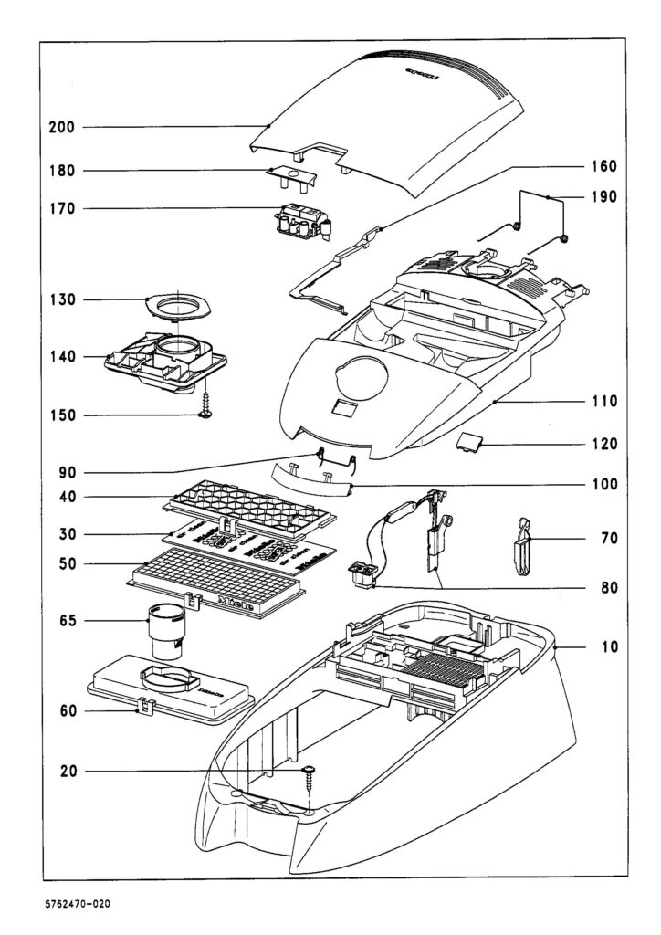 Miele S838 exploded schematic diagram (page 2)
