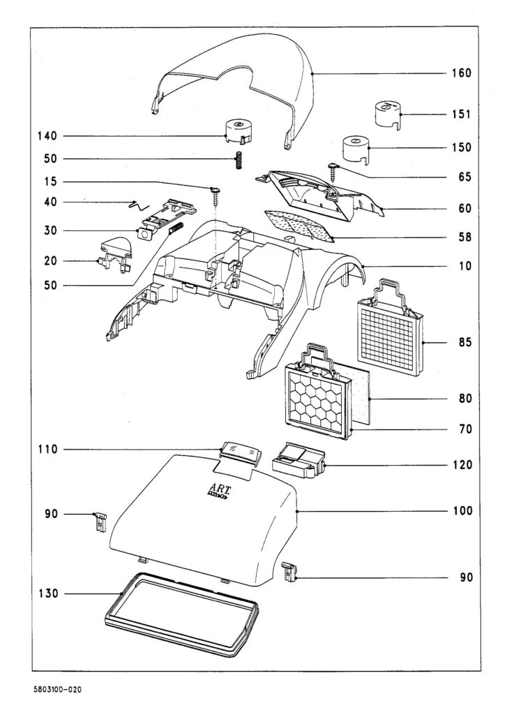 Miele S938 exploded schematic diagram (page 2)