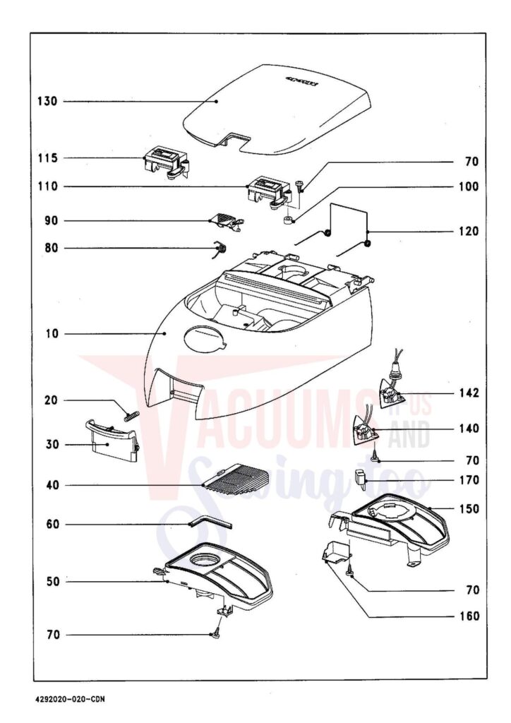 Miele S328I exploded schematic diagram (page 2)