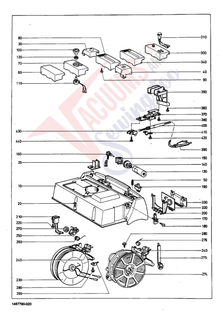 Miele S232I exploded schematic diagram (page 2)