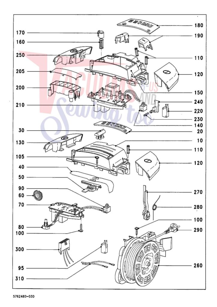 Miele S826 exploded schematic diagram (page 3)