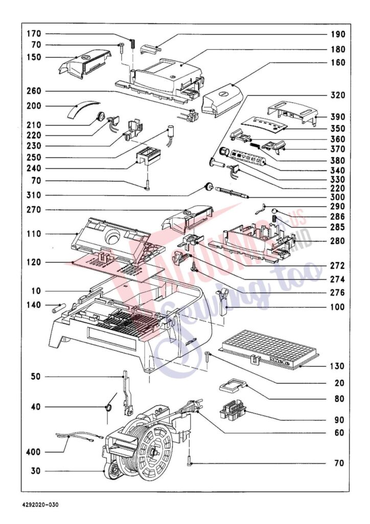 Miele S326I exploded schematic diagram (page 3)