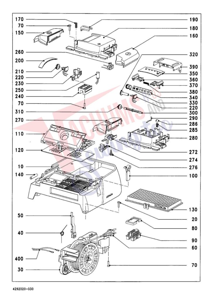 Miele S323I exploded schematic diagram (page 3)