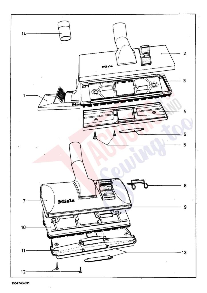 Miele S158 exploded schematic diagram (page 4)