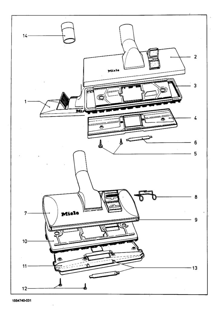 Miele S160 exploded schematic diagram (page 4)