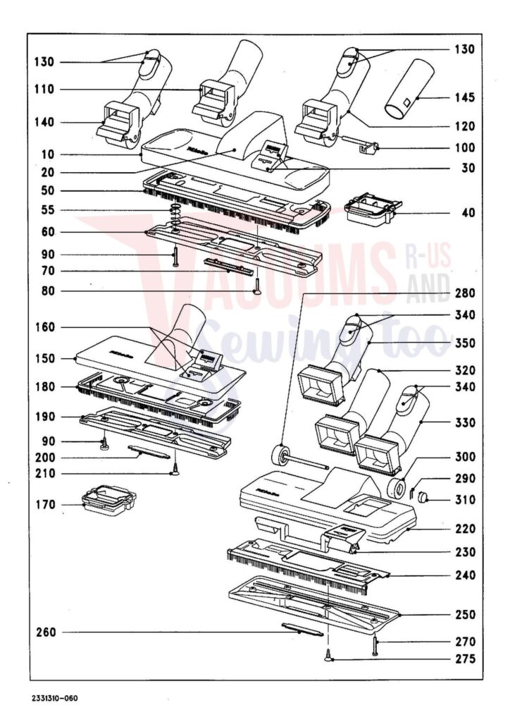 Miele S256I exploded schematic diagram (page 6)