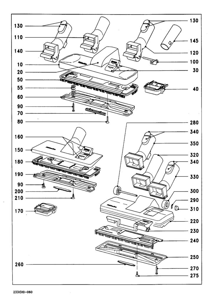 Miele S250I exploded schematic diagram (page 6)