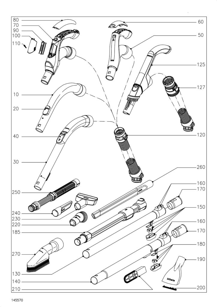 Miele S8530 exploded schematic diagram (page 6)