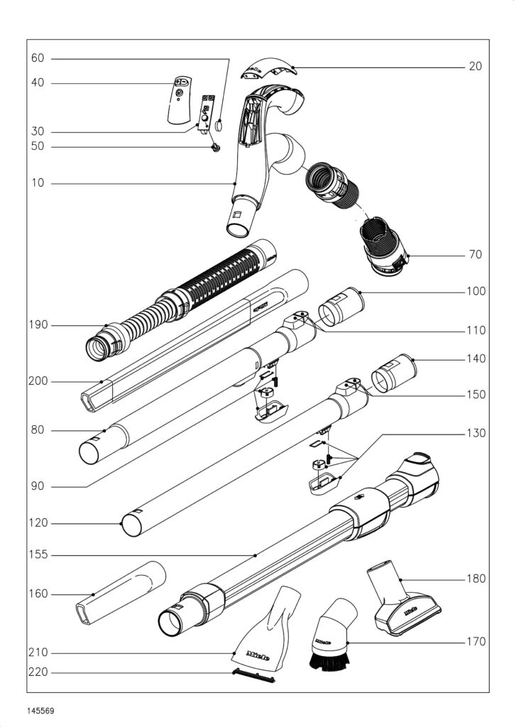 Miele S8790 exploded schematic diagram (page 6)