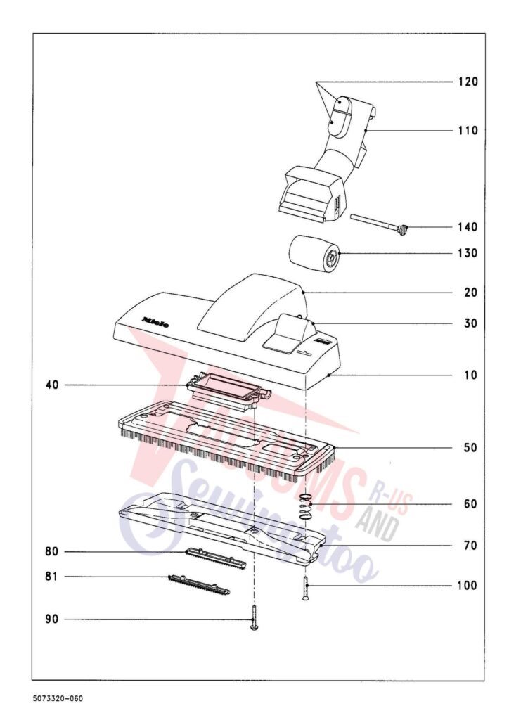 Miele S828 exploded schematic diagram (page 6)