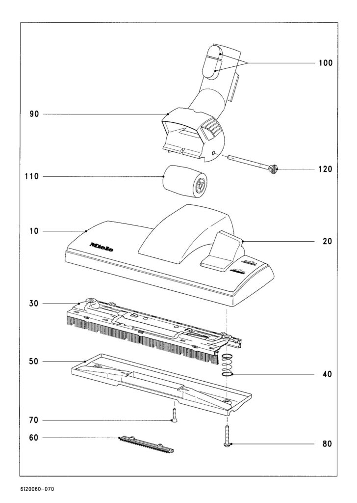 Miele S290 exploded schematic diagram (page 7)