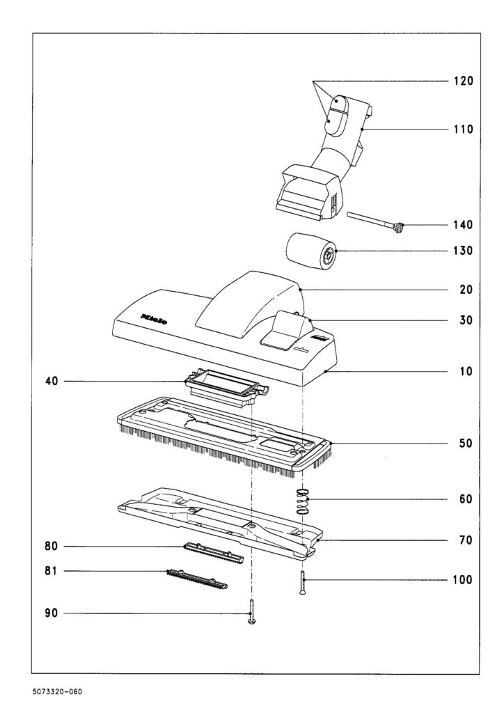 Miele S518 exploded schematic diagram (page 7)