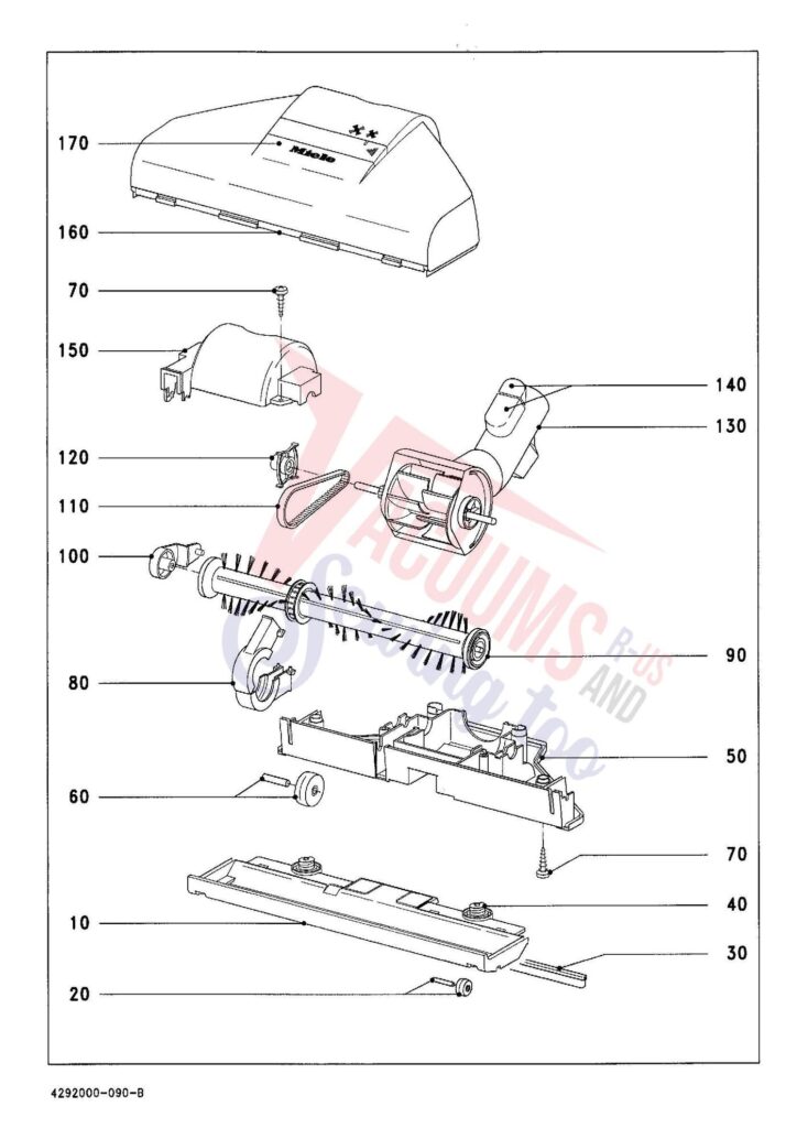 Miele S318I exploded schematic diagram (page 10)