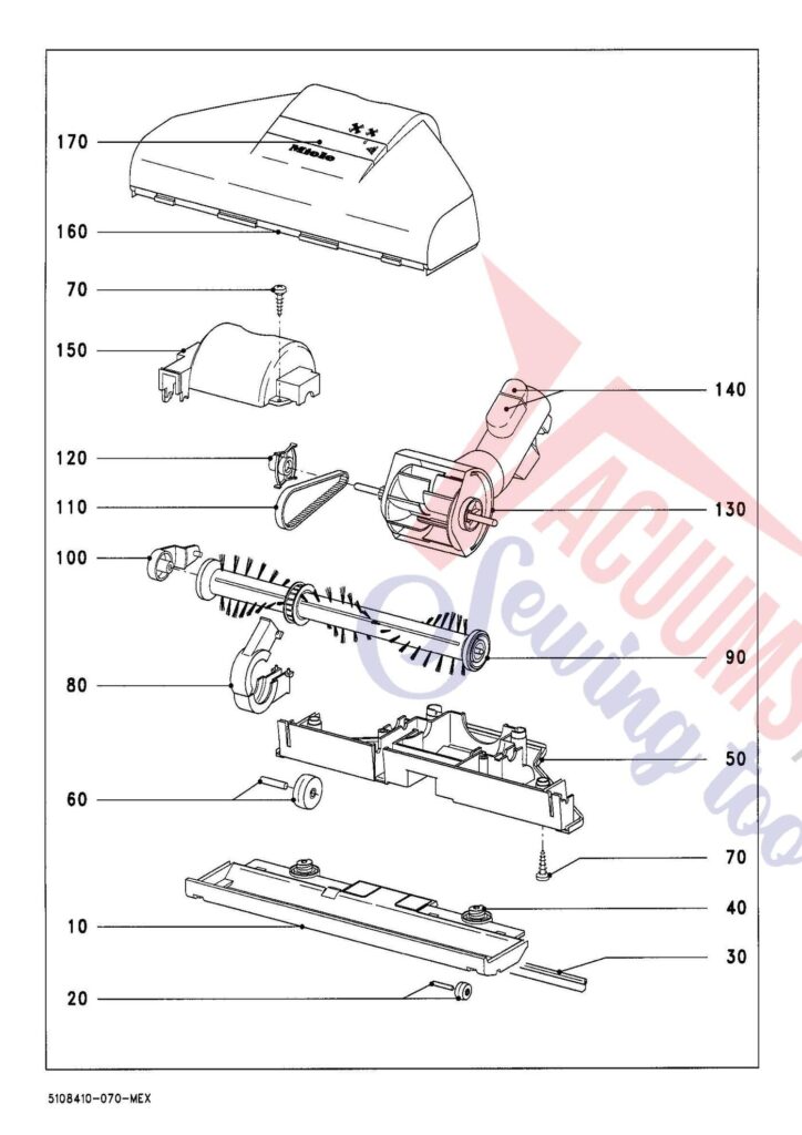 Miele S524 exploded schematic diagram (page 10)