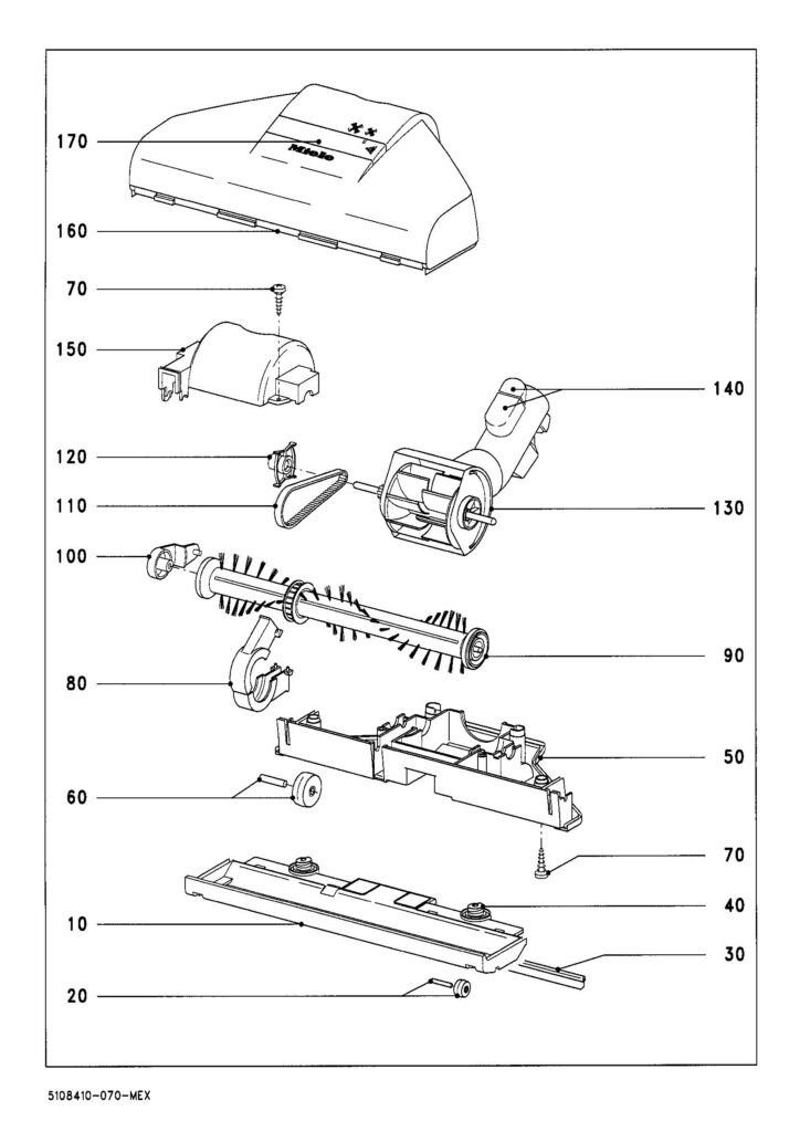 Miele S518 exploded schematic diagram (page 10)