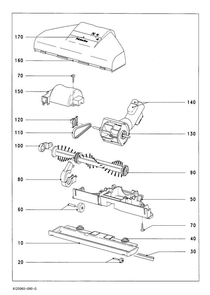 Miele S4212 exploded schematic diagram (page 10)