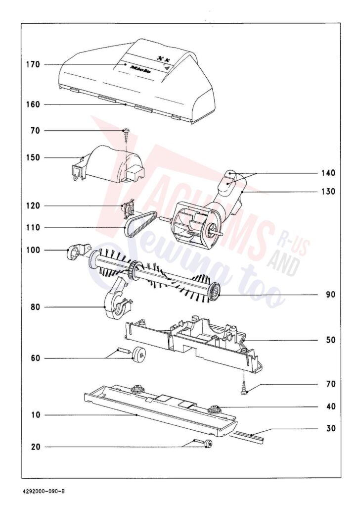 Miele S326I exploded schematic diagram (page 10)
