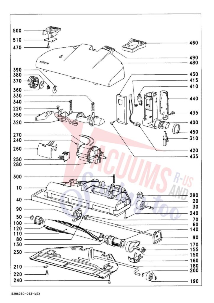 Miele S548 exploded schematic diagram (page 10)