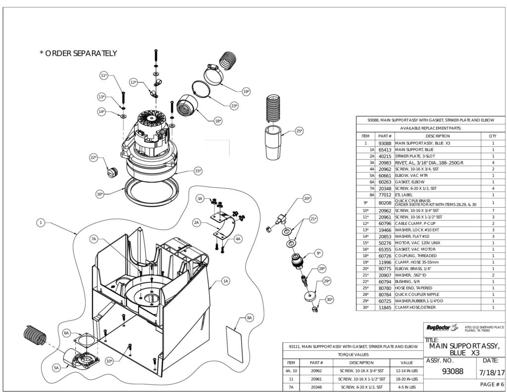 mighty pro exploded schematic diagram (page 6)