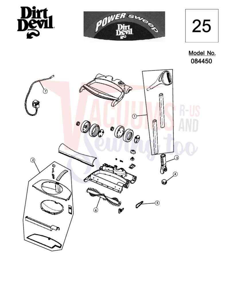 Dirt Devil 084450 exploded schematic diagram (page 1)