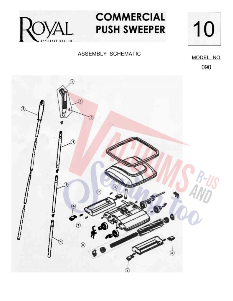 Royal 090 exploded schematic diagram (page 1)