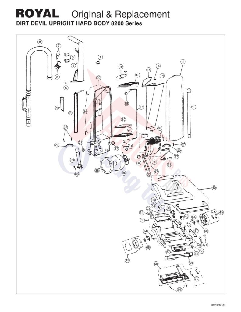 Dirt Devil 8200 exploded schematic diagram (page 1)