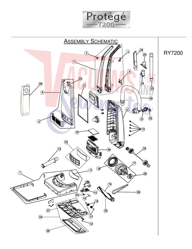 Royal RY7200 exploded schematic diagram (page 1)