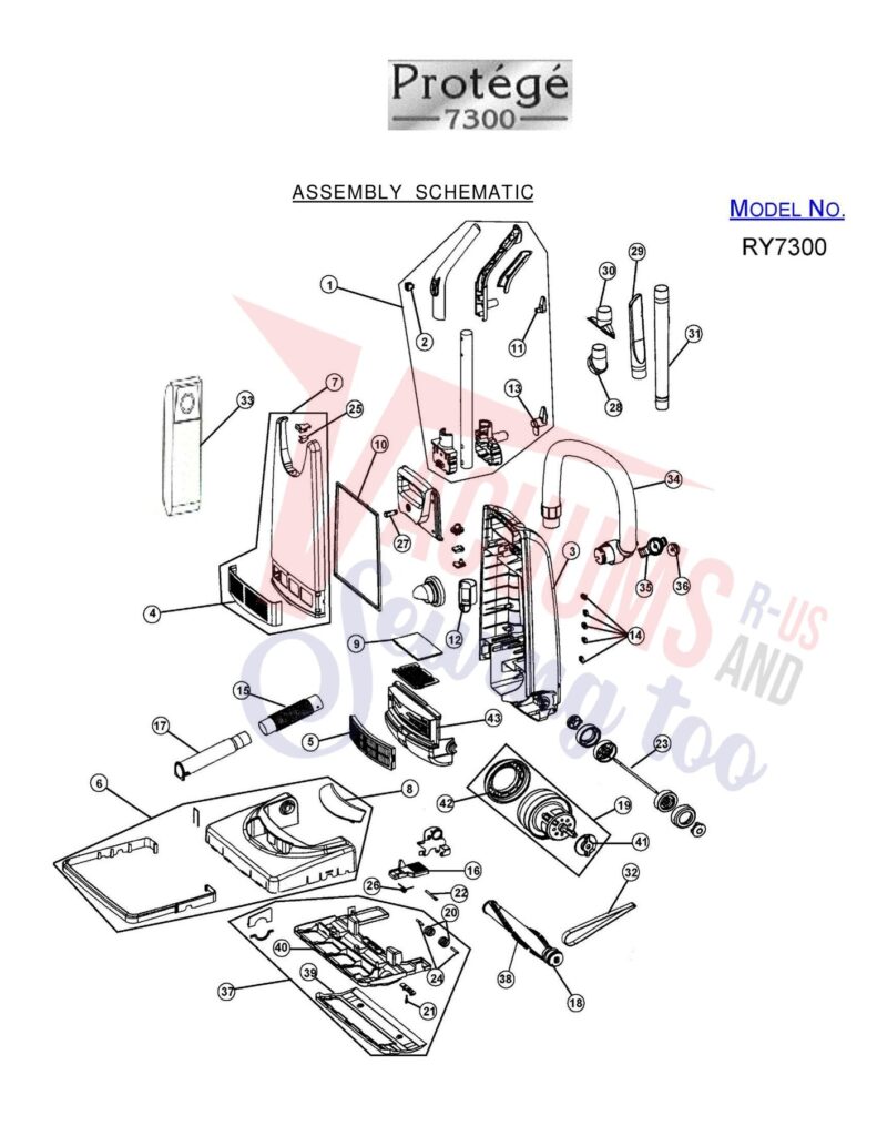 Royal RY7300 exploded schematic diagram (page 1)