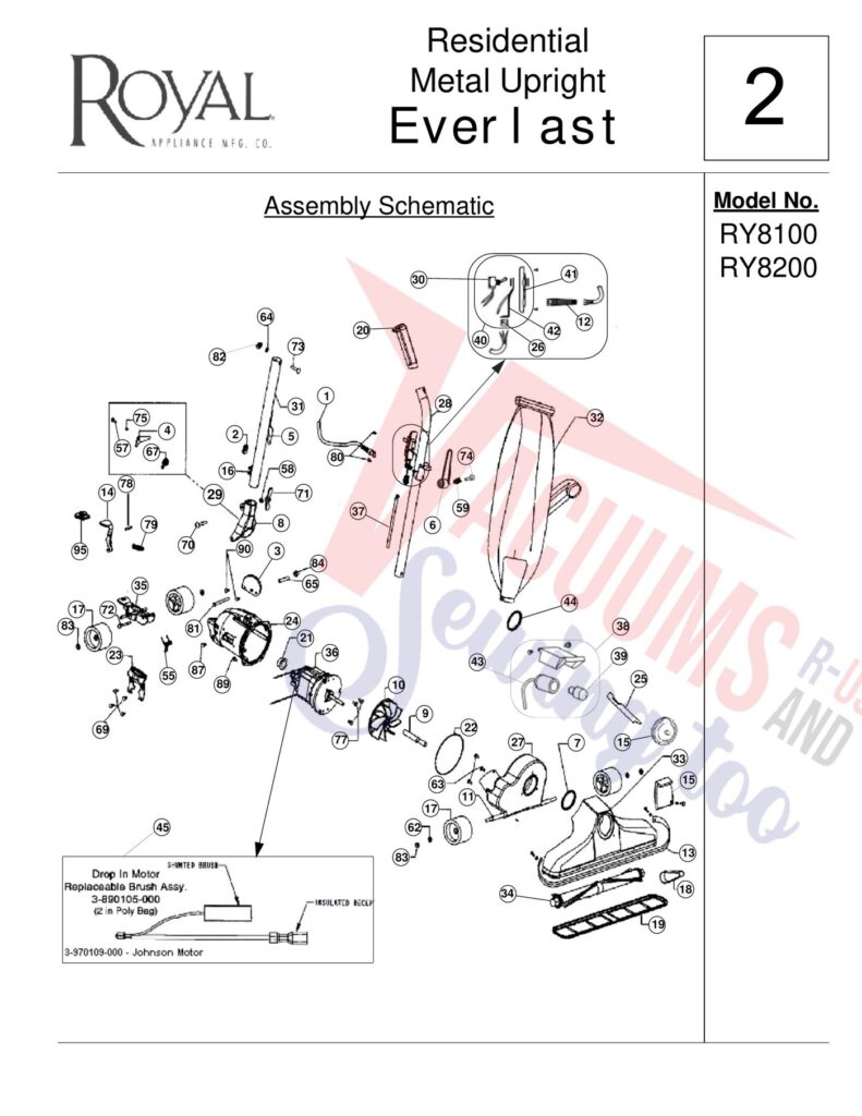 Royal RY8100 exploded schematic diagram (page 1)