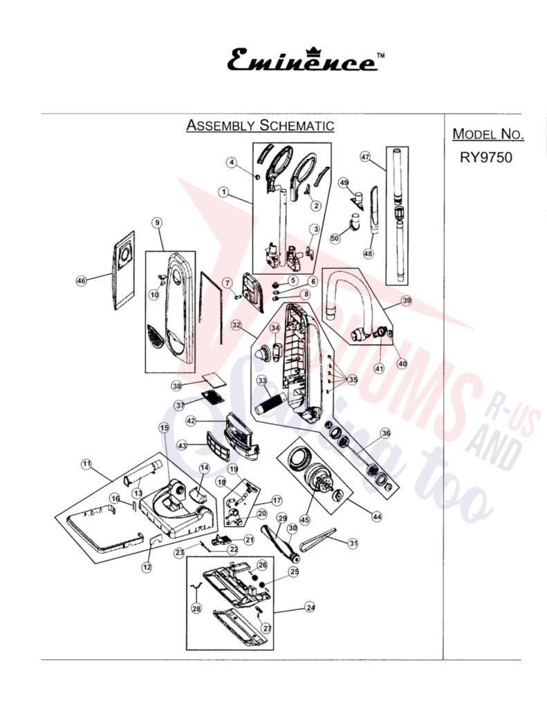 Royal RY9750 exploded schematic diagram (page 1)