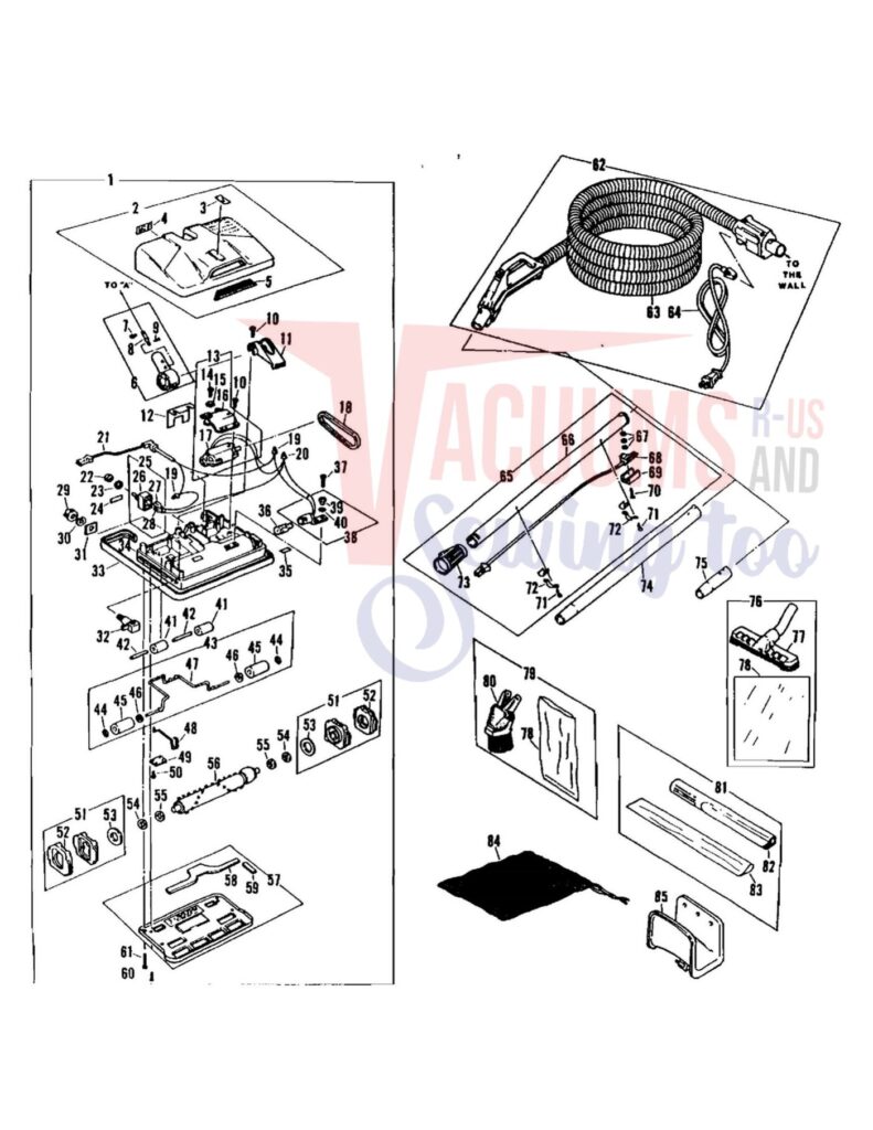 Filter Queen v3000 exploded schematic diagram (page 2)