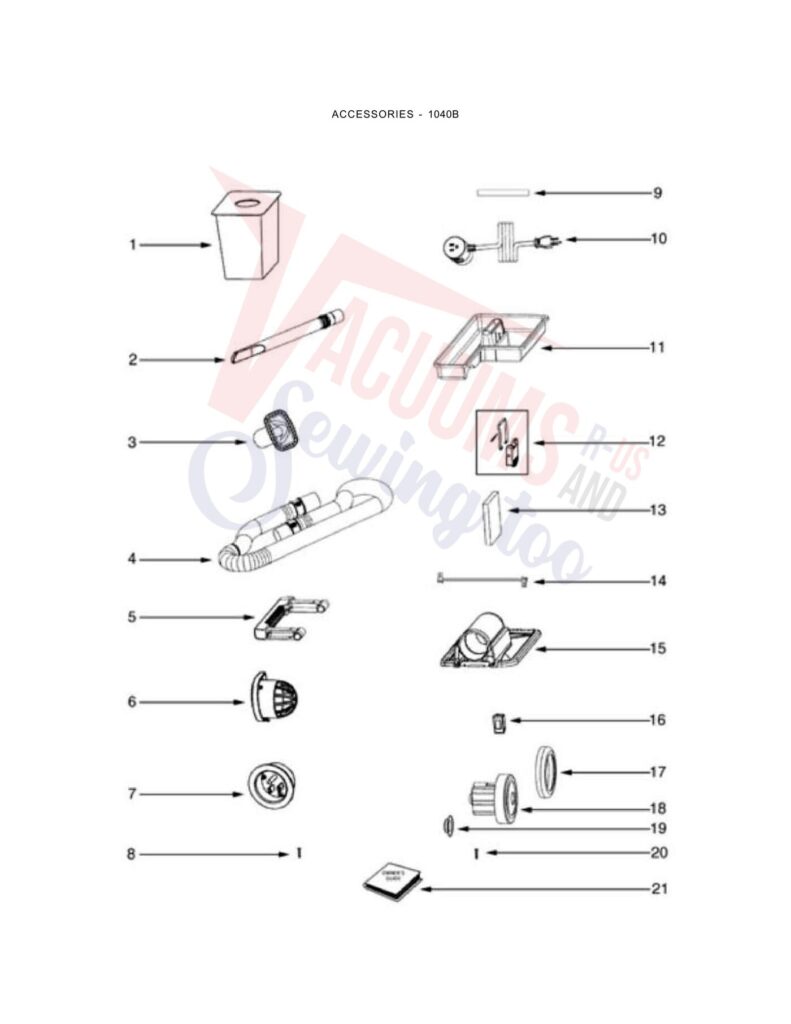 Eureka 1040B exploded schematic diagram (page 1)