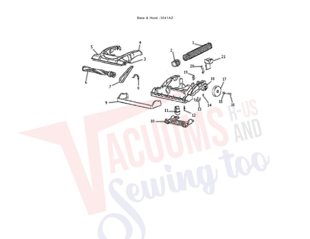 Eureka 3041az exploded schematic diagram (page 3)