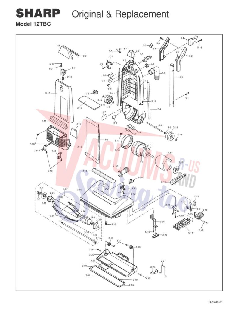 Sharp 12TBC exploded schematic diagram (page 1)