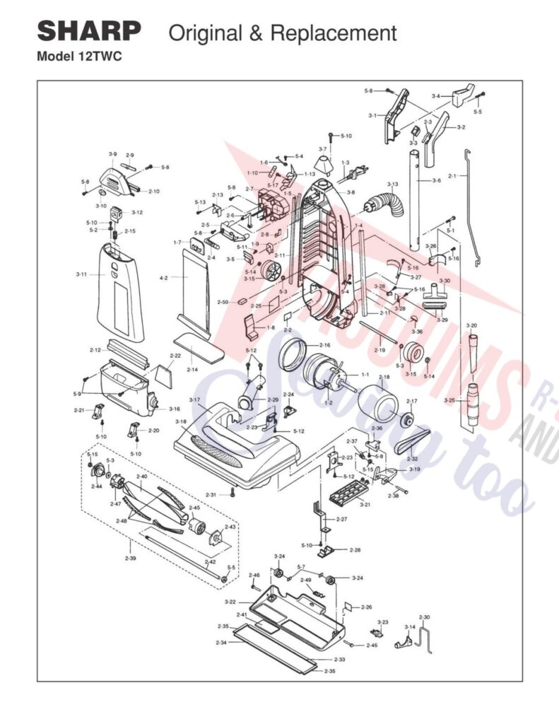 Sharp 12TWC exploded schematic diagram (page 1)