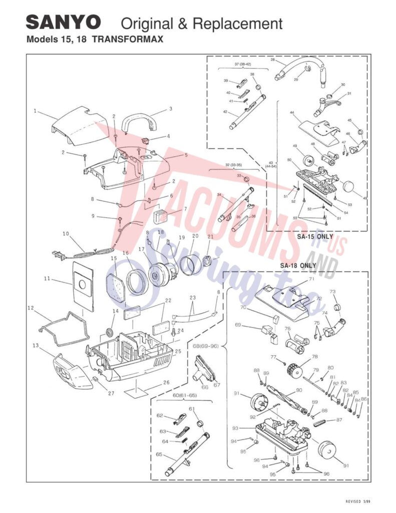 Sanyo 15 exploded schematic diagram (page 1)