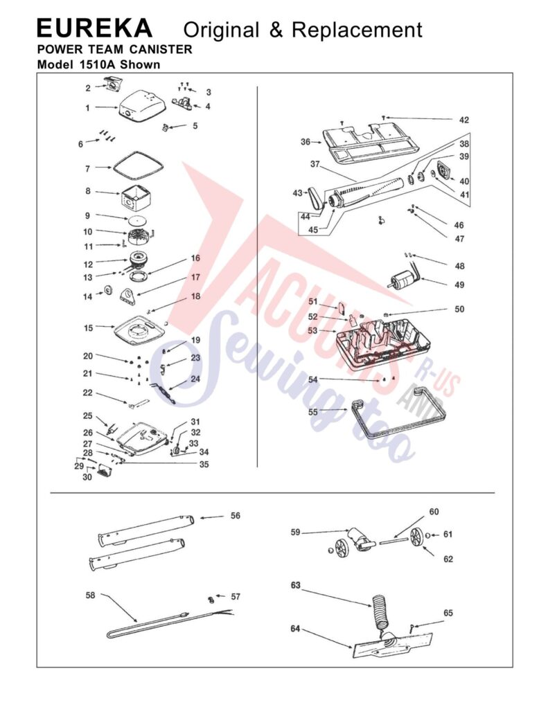 Eureka 1510A exploded schematic diagram (page 1)
