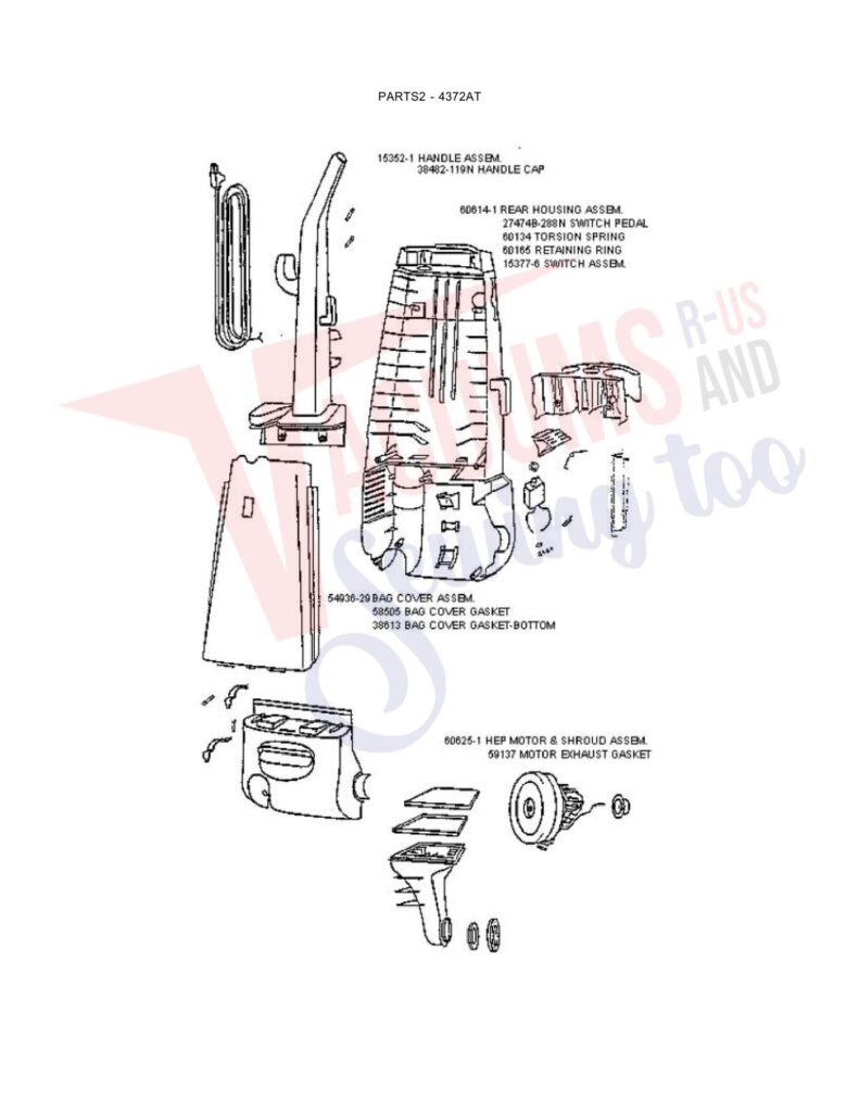 Eureka 4372AT exploded schematic diagram (page 1)