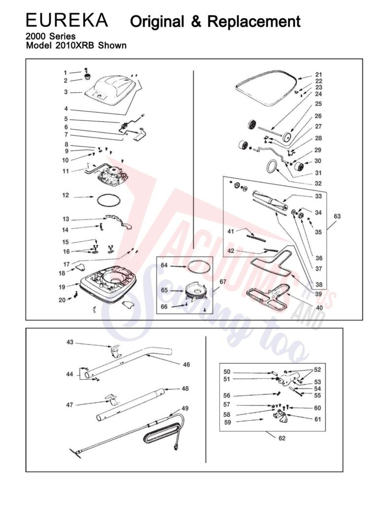 Eureka 2010XRB exploded schematic diagram (page 1)