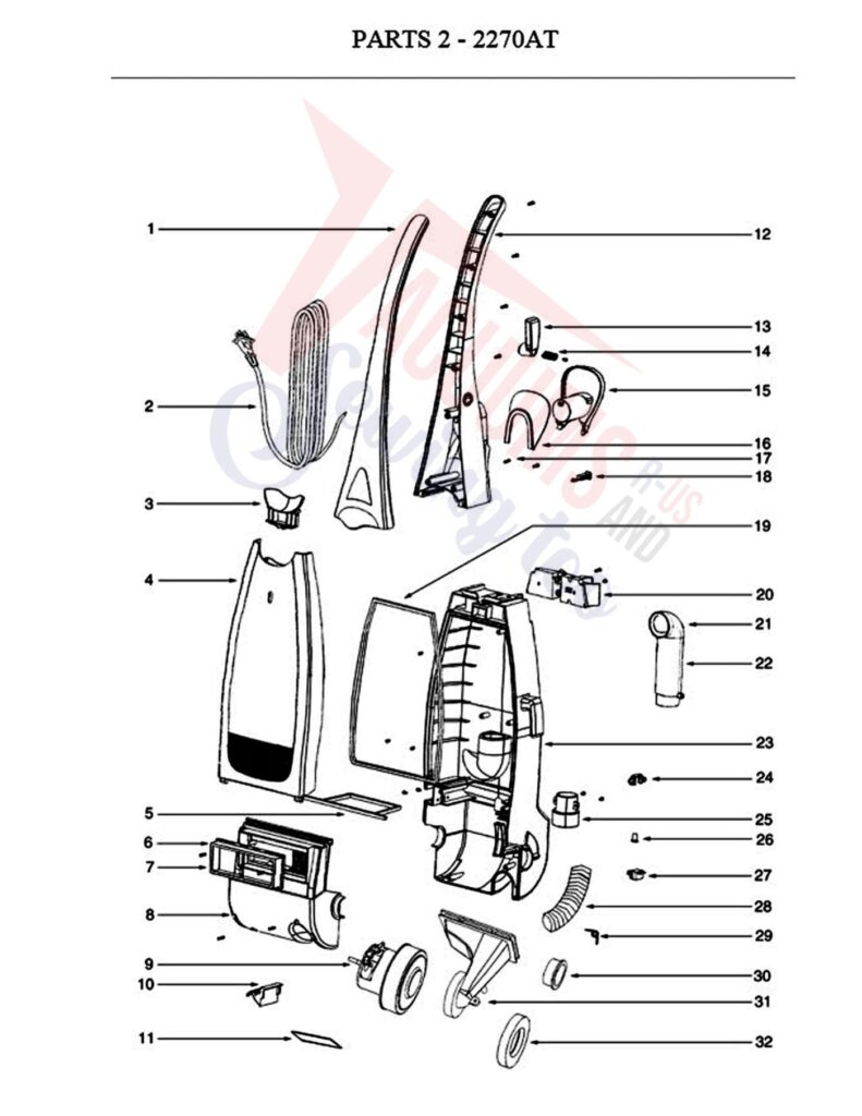 Eureka 2270AT exploded schematic diagram (page 2)