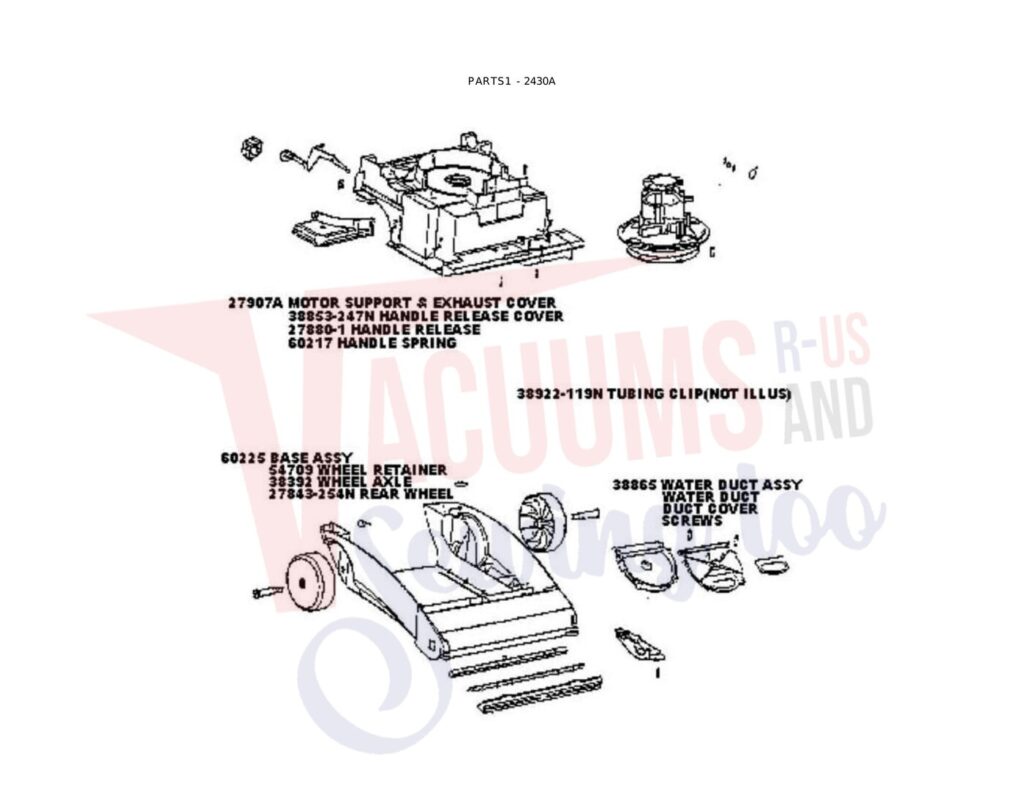 Eureka 2430A exploded schematic diagram (page 1)