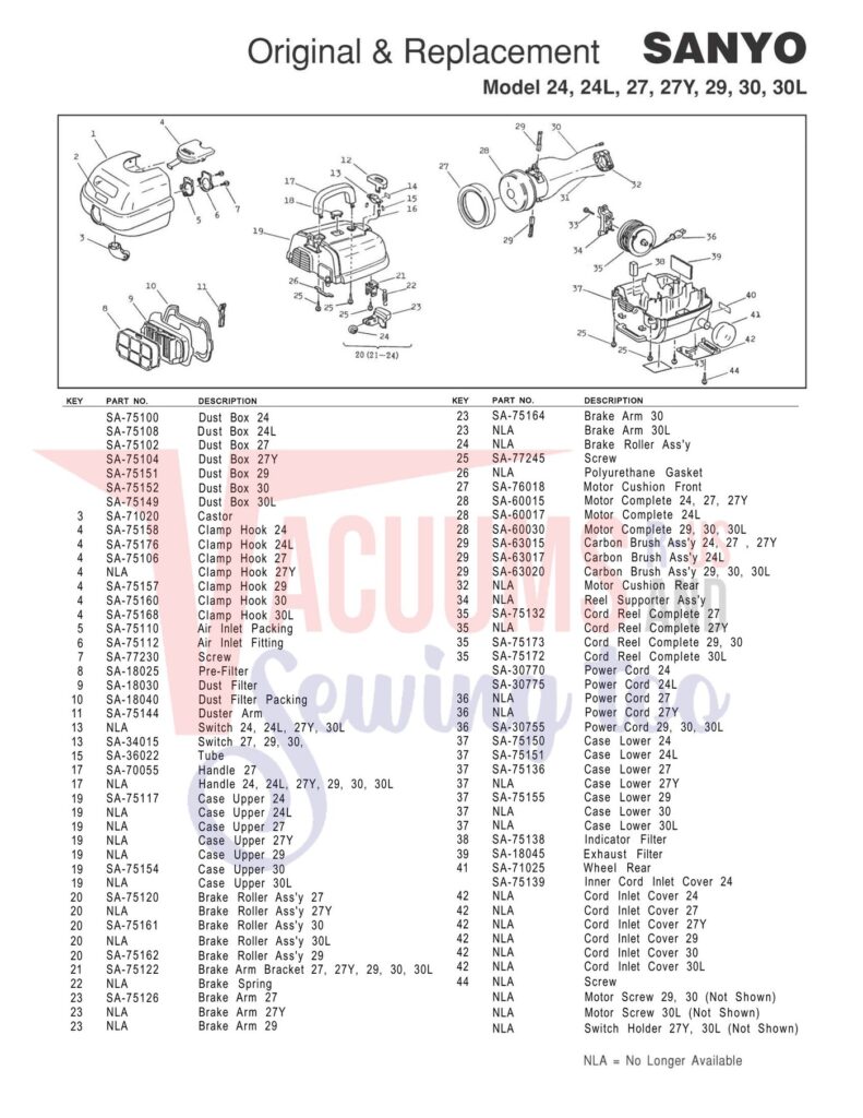 Sanyo 24 exploded schematic diagram (page 1)