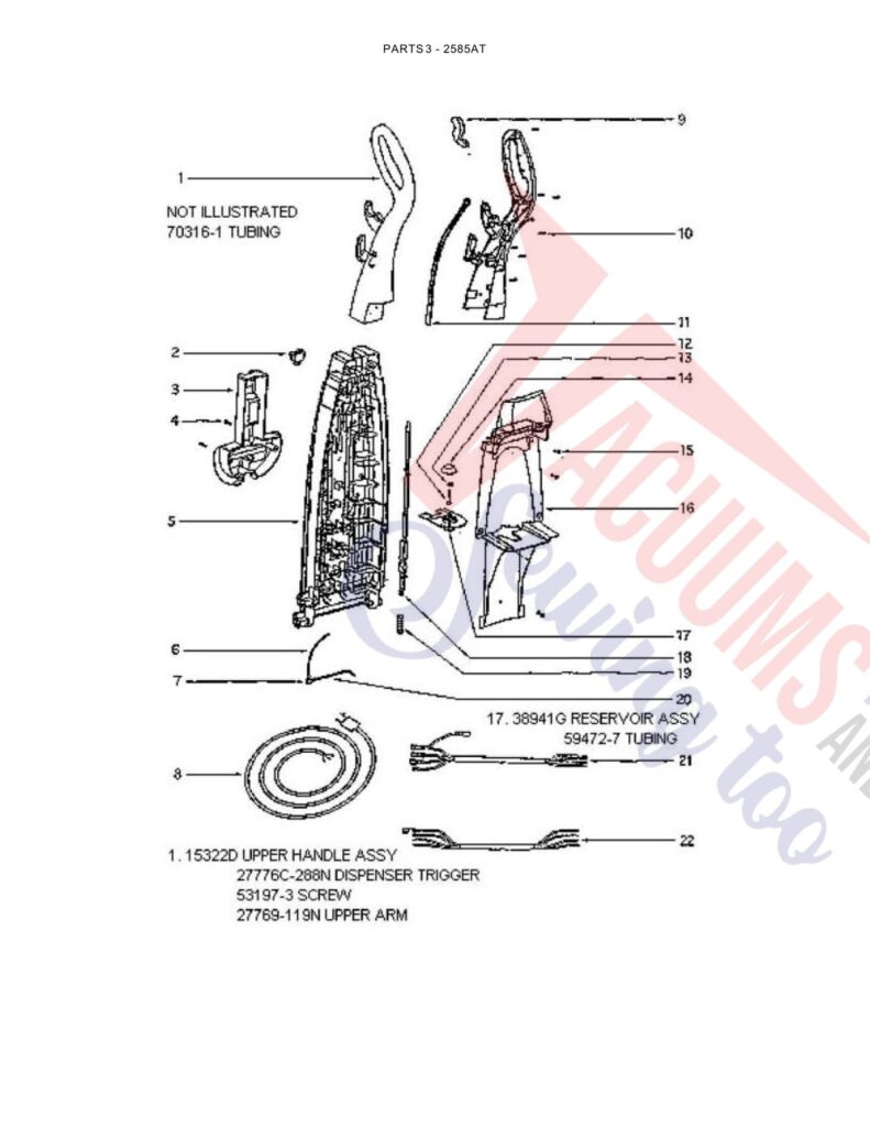 Eureka 2585AT exploded schematic diagram (page 1)