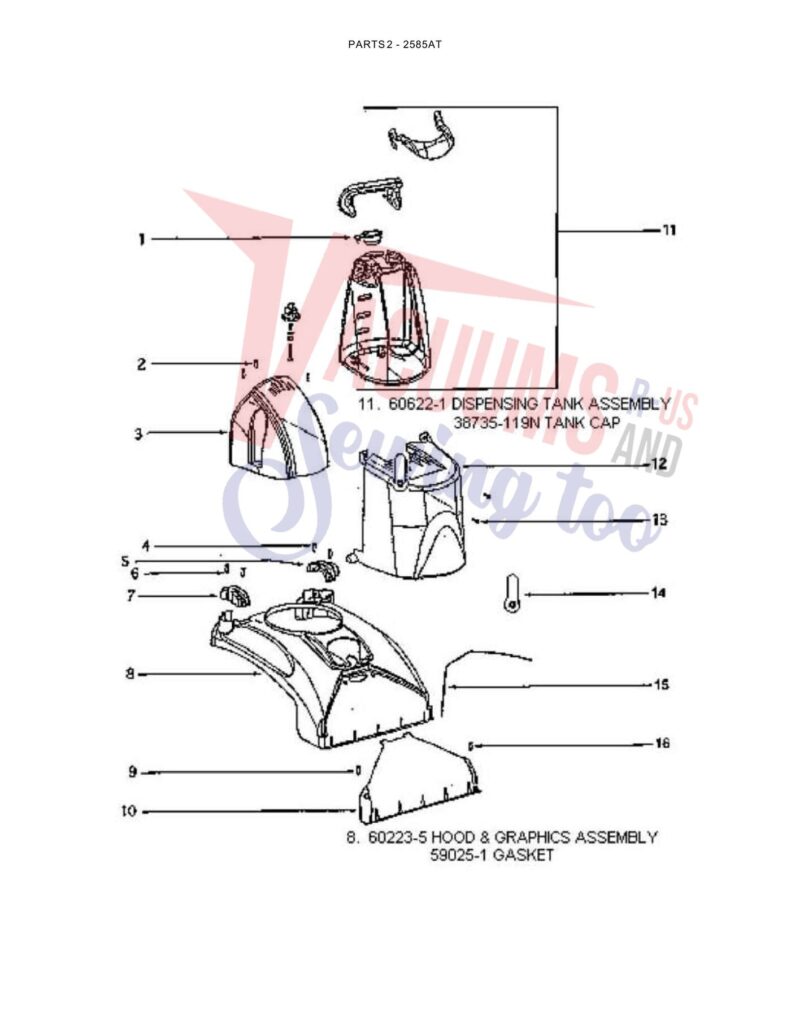 Eureka 2585AT exploded schematic diagram (page 2)