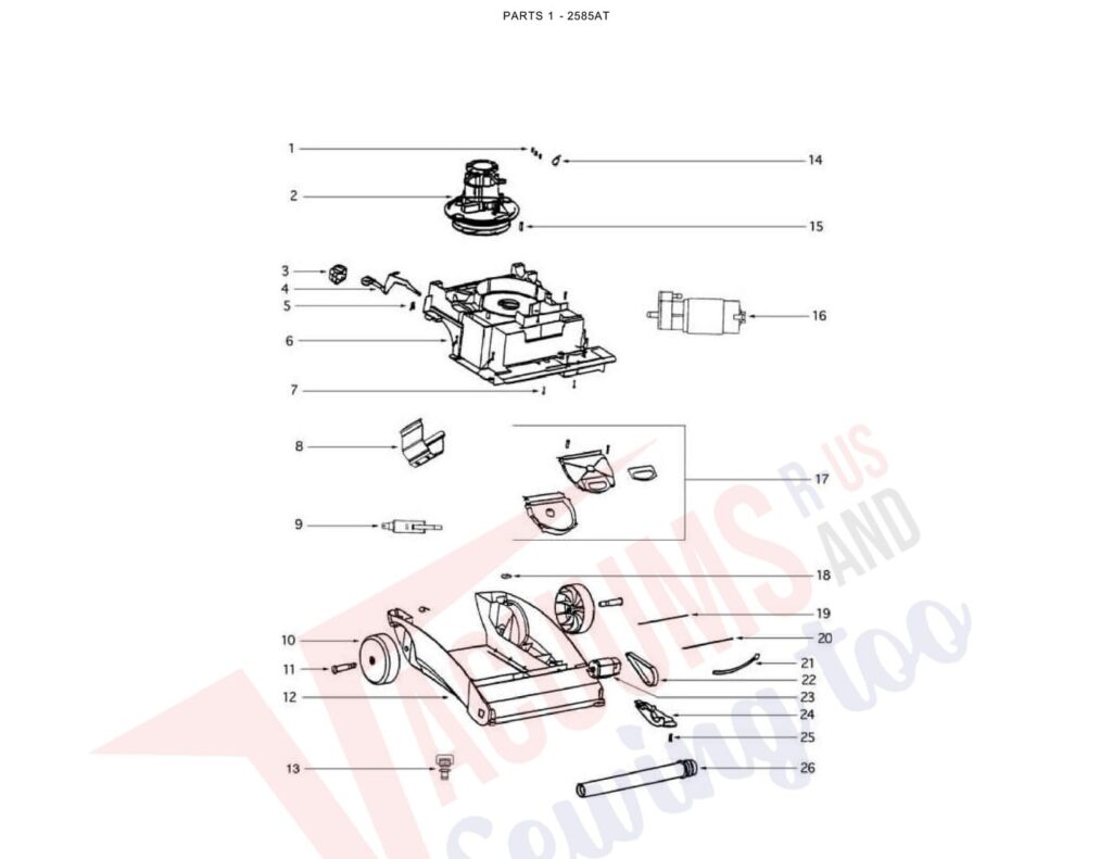 Eureka 2585AT exploded schematic diagram (page 3)