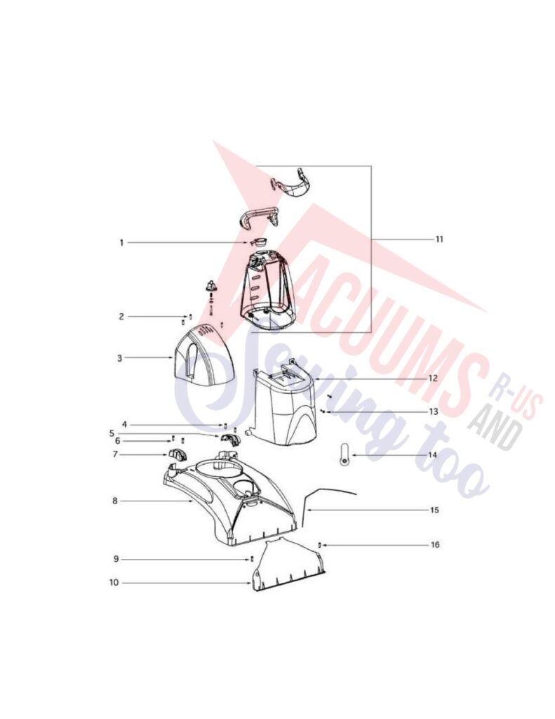 Eureka 2586A exploded schematic diagram (page 3)