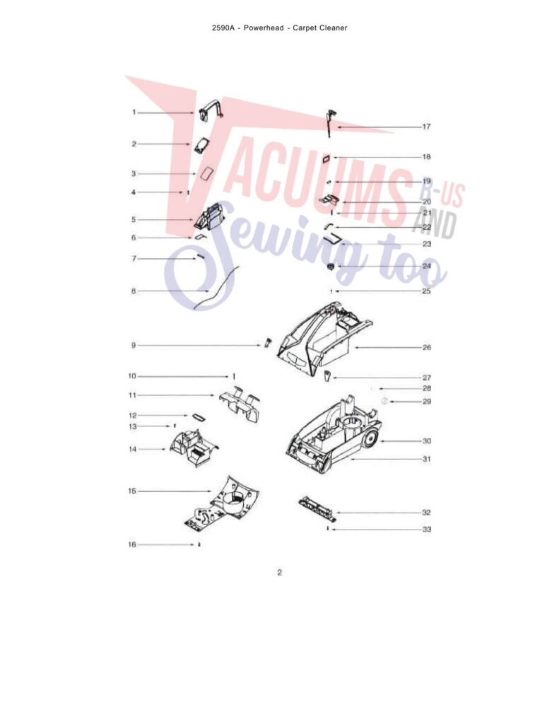 Eureka 2590A exploded schematic diagram (page 2)