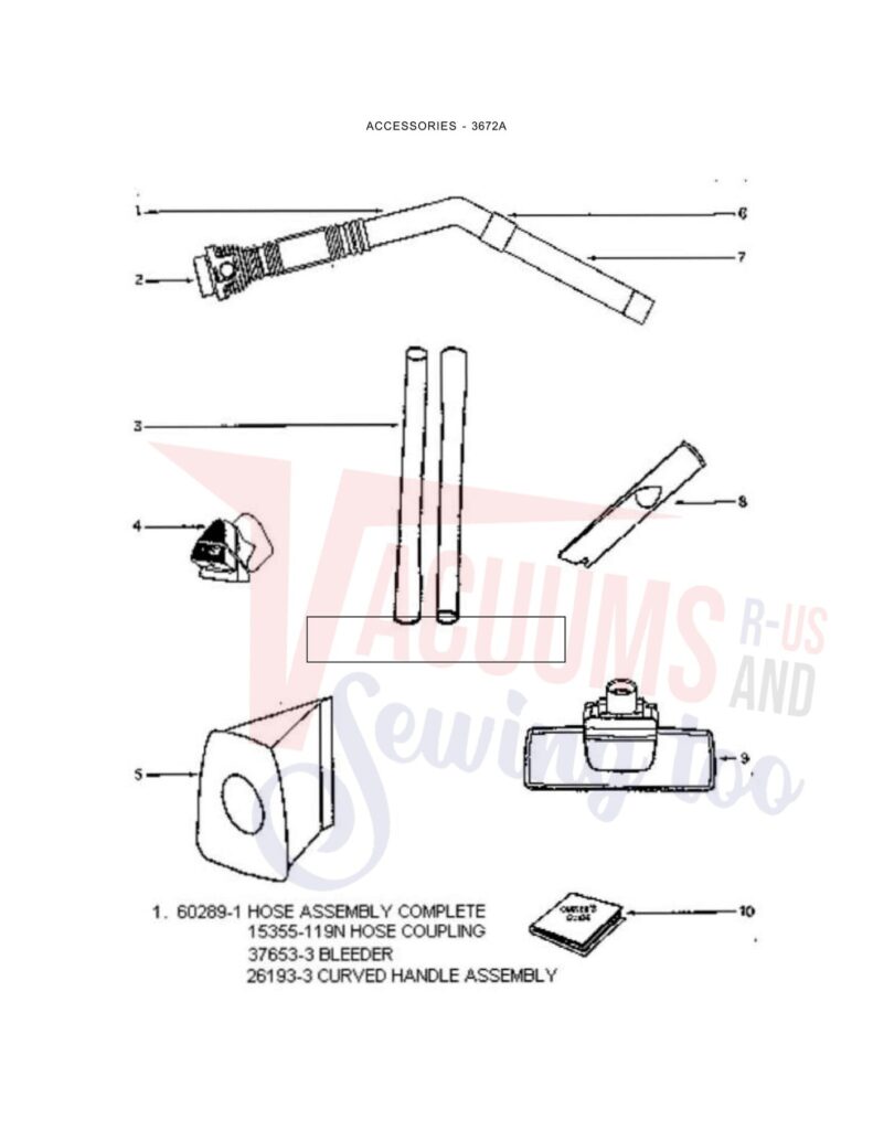 Eureka 3672B exploded schematic diagram (page 3)